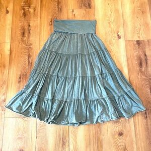 T Party‎ Fashion Sage Green Tiered Midi Skirt